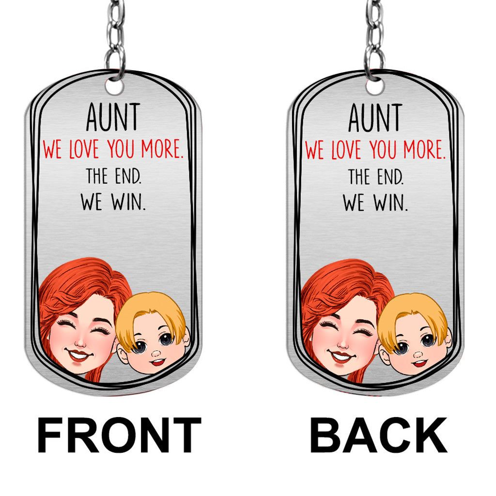 Papa, je t'aime plus que tout - Porte-clés personnalisé en acier inoxydable - Cadeau pour papa, grand-mère, grand-père, maman, oncle, tante