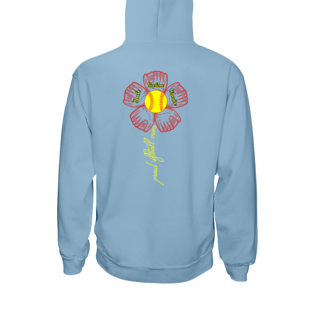 T-shirt et sweat à capuche personnalisés « Maman, grand-mère, tante fière de jouer au softball »
