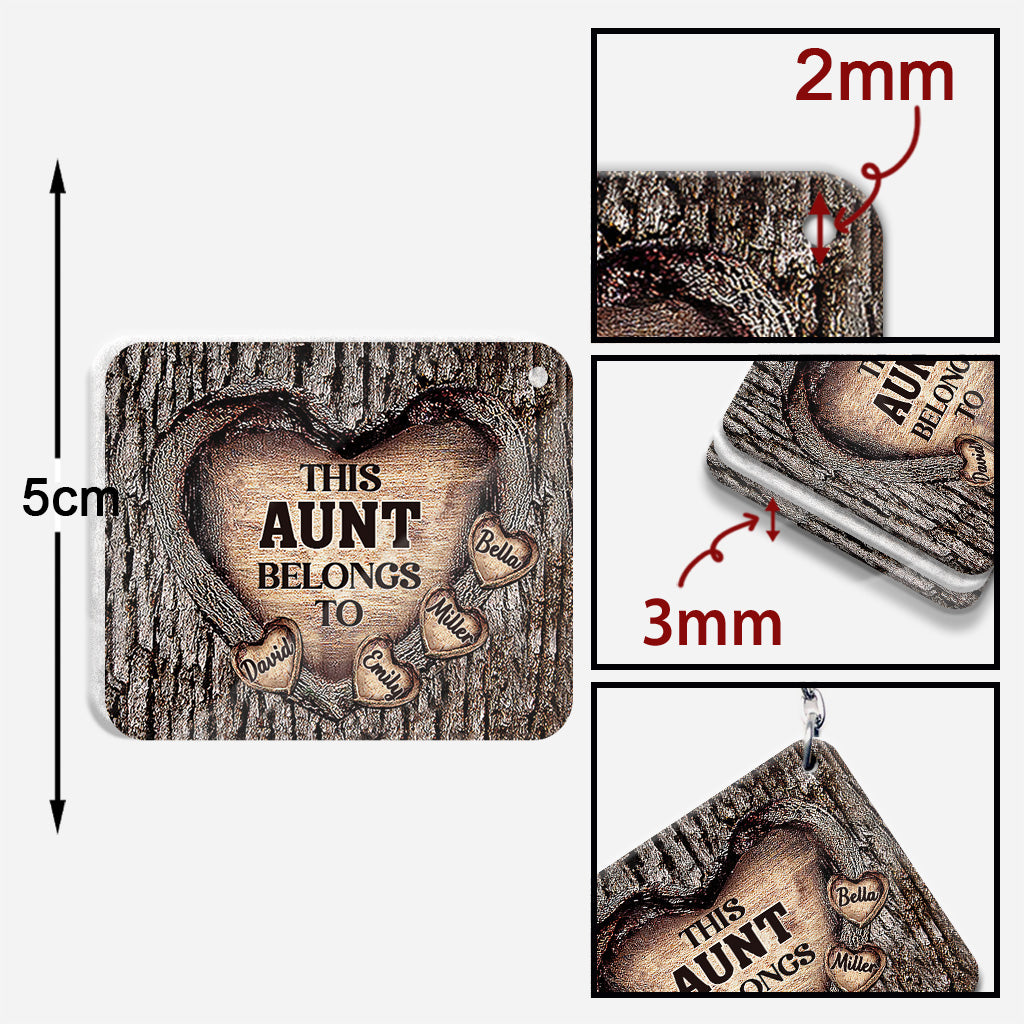 This Dad Belongs To - Gift for dad, grandma, grandpa, mom, uncle, aunt, brother, sister - Personalized Keychain