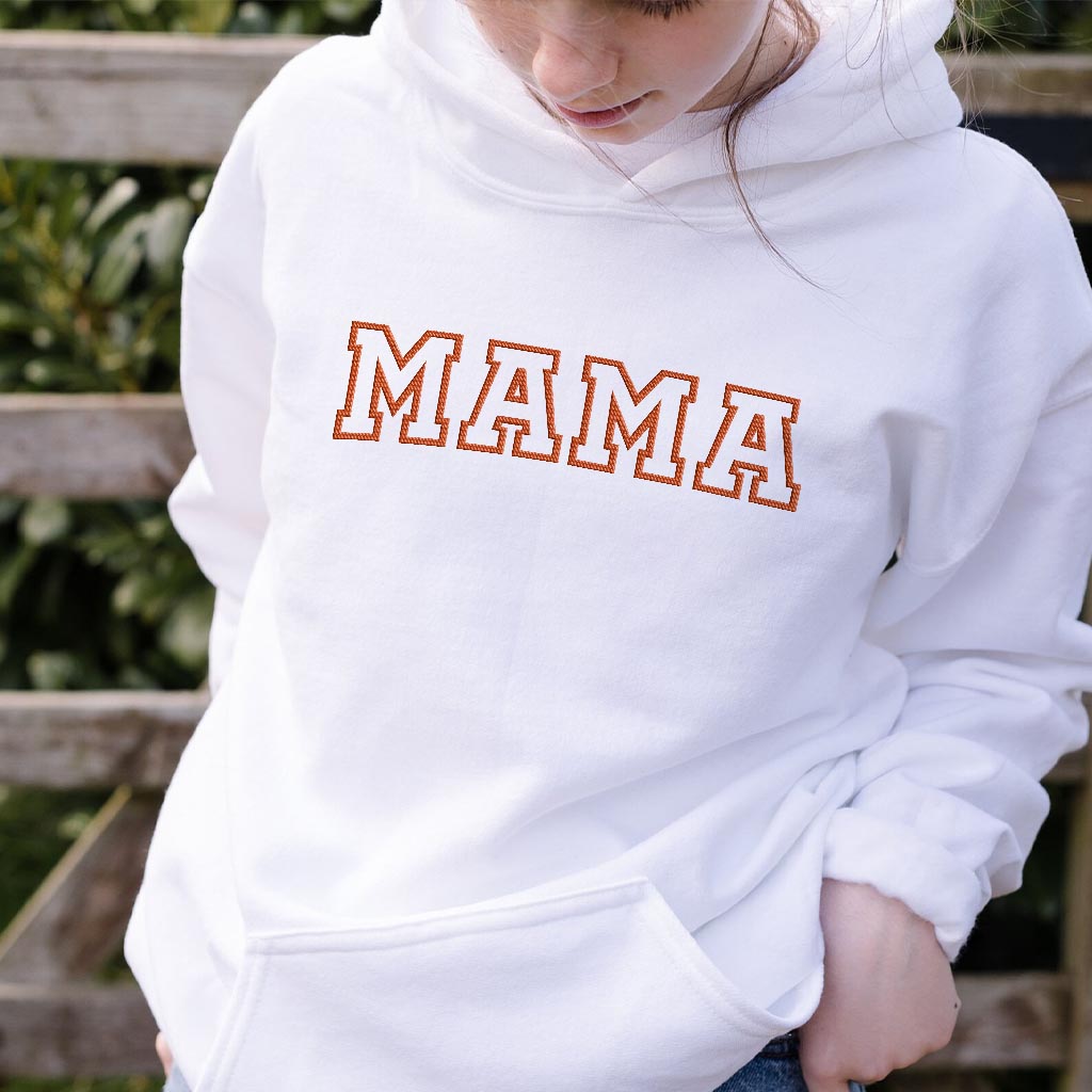 Sweat à capuche brodé personnalisé avec nom - Maman