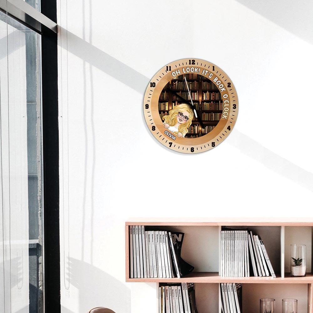 C'est l'heure du livre - Horloge murale personnalisée en forme de livre