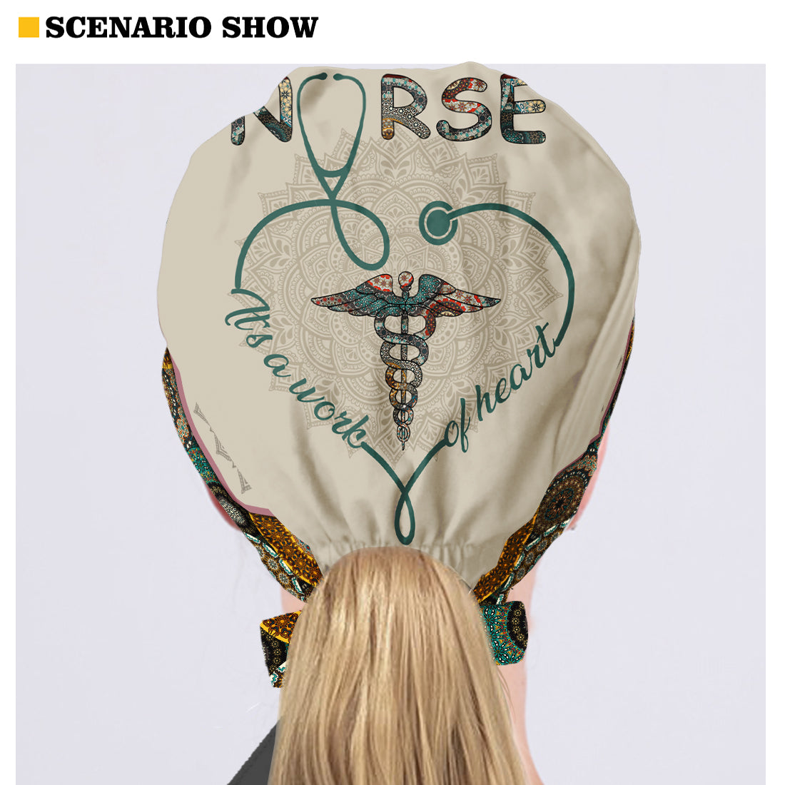 Un geste de cœur - Bonnet de bloc opératoire personnalisé pour infirmière