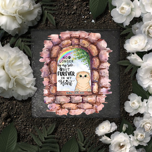 Plus à mes côtés - Pierre carrée personnalisée pour chien