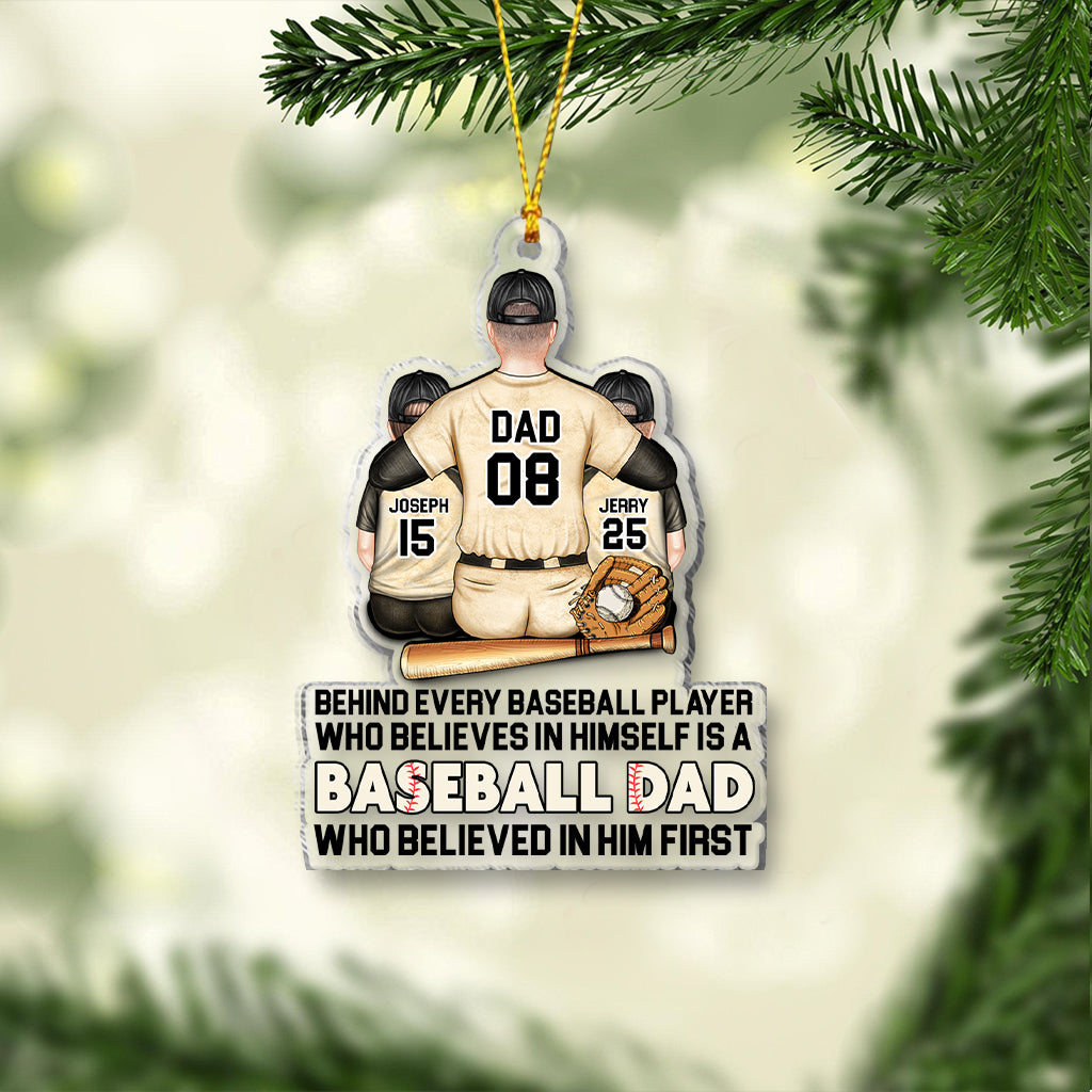 Behind Every Baseball Player - Personalized Baseball Transparent Ornament