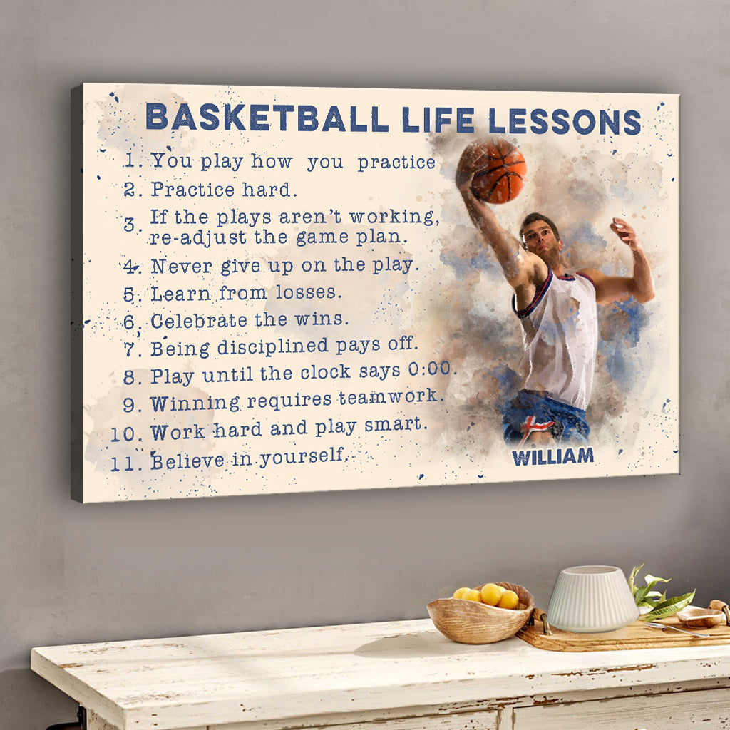 Leçons de vie du basketball - Toile et affiche personnalisées sur le thème du basketball
