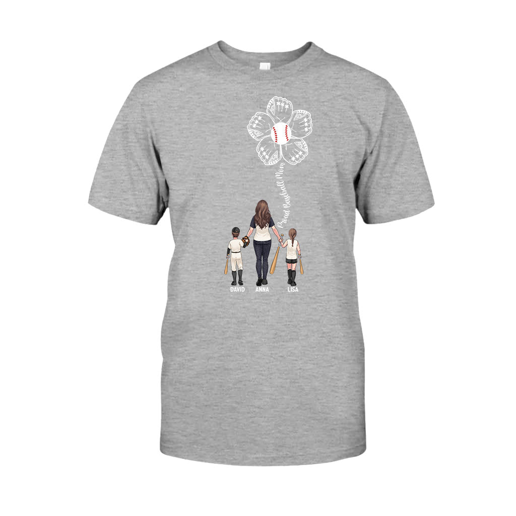 Maman fière de joueur de baseball - T-shirt et sweat à capuche personnalisés sur le thème du baseball