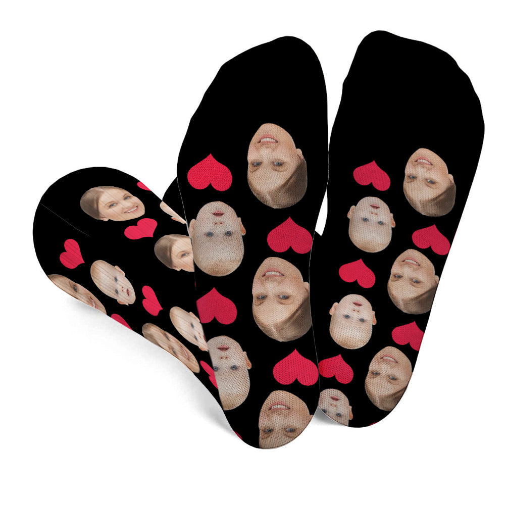 Custom Face Heart Pattern - Personalized Mother Socks