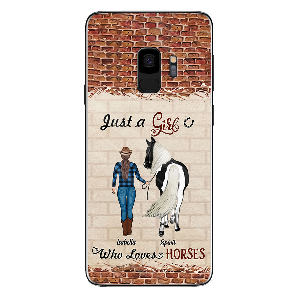 Une fille qui aime les chevaux - Coque de téléphone personnalisée avec motif cheval