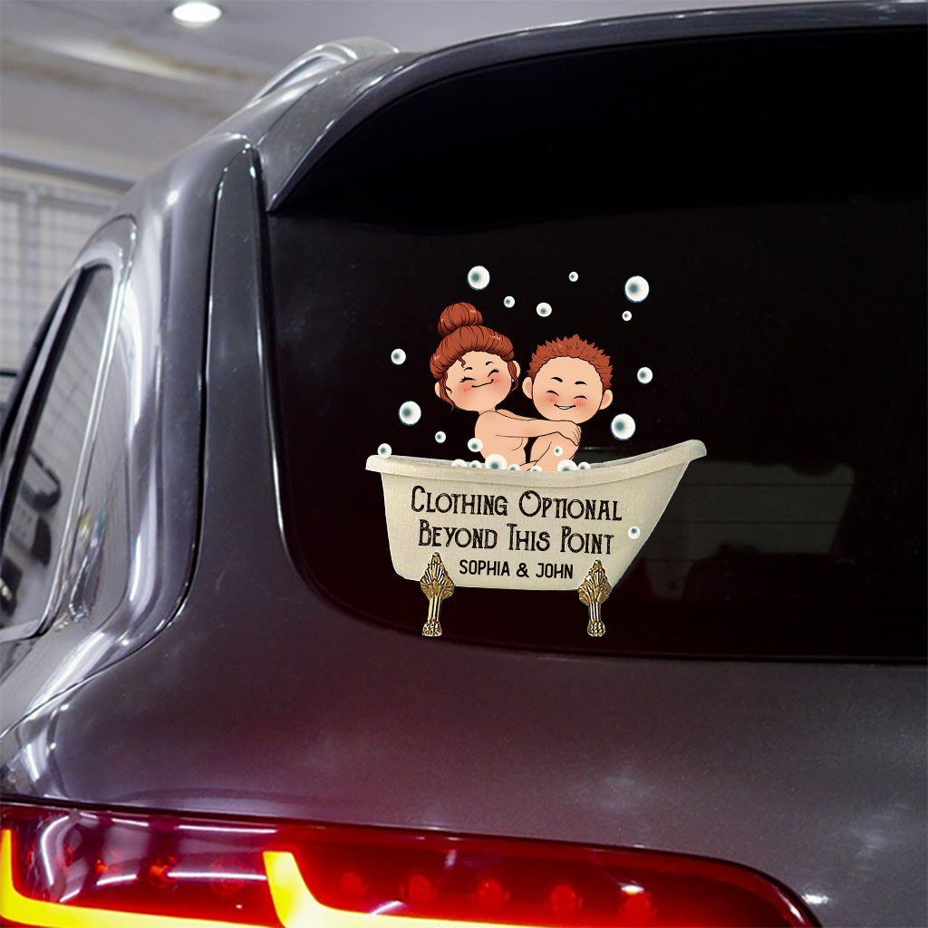 Vêtements facultatifs à partir de ce point - Autocollant personnalisé pour couple découpé à l'emporte-pièce