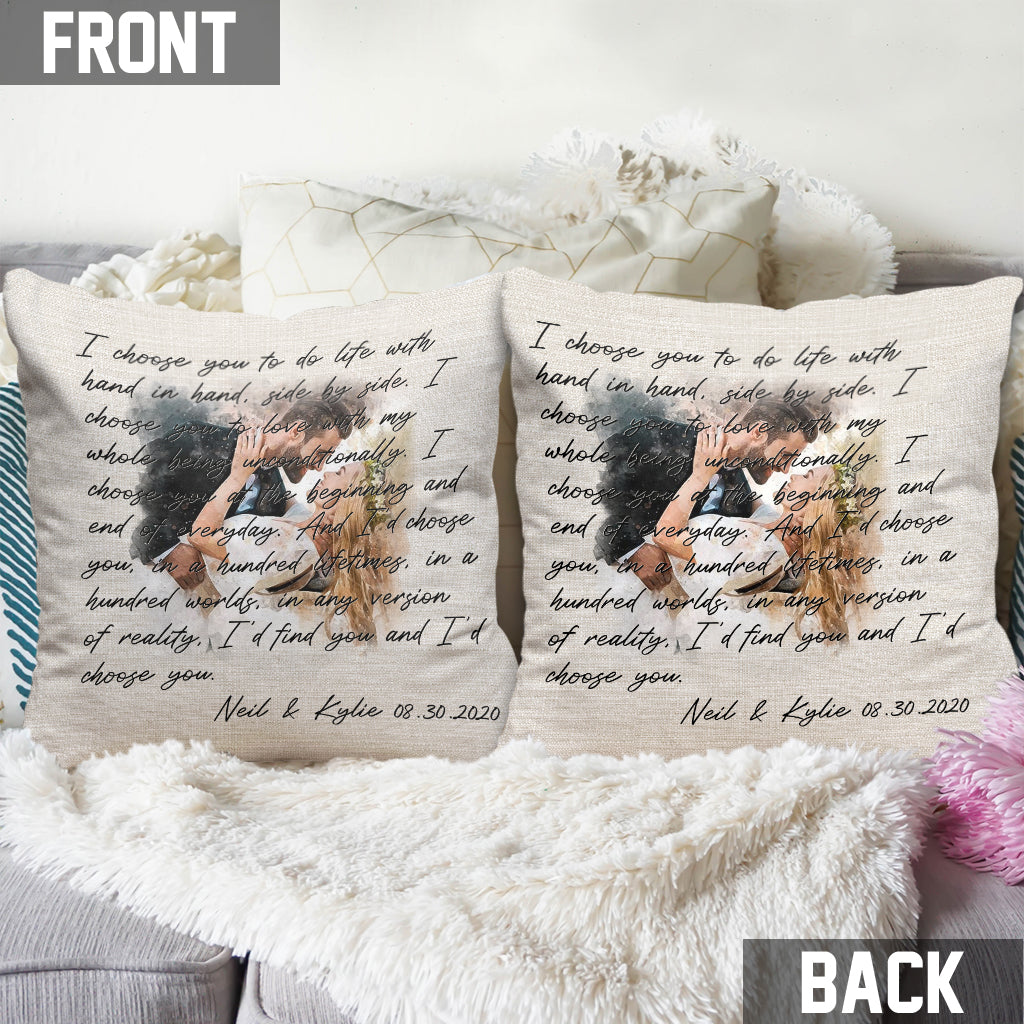 Je te choisis - Coussin décoratif personnalisé pour couple