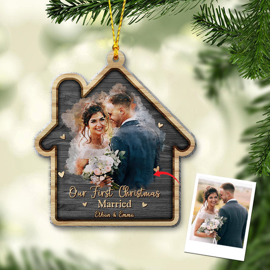 Notre premier Noël - Ornement personnalisé pour mari et femme