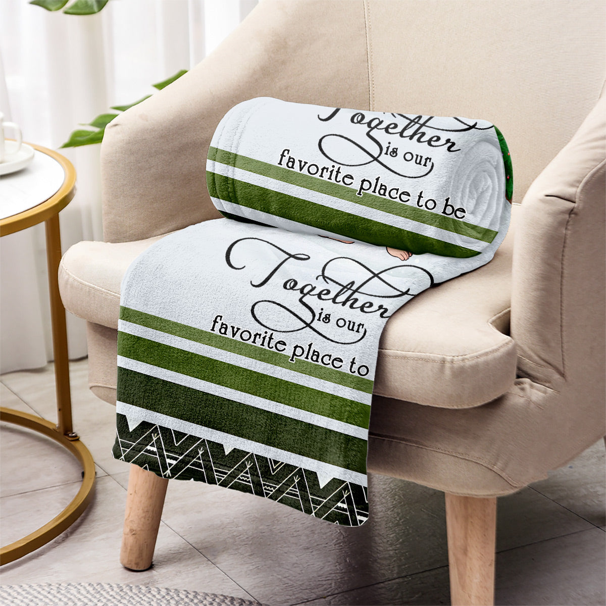 Être ensemble, c'est notre endroit préféré - Couverture de camping personnalisée