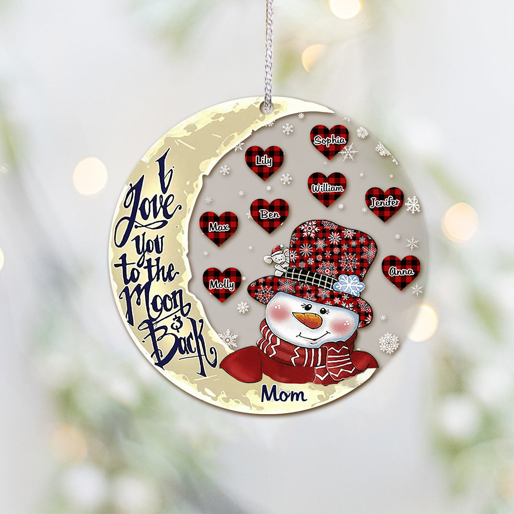 Je t'aime jusqu'à la lune - Cadeau pour grand-mère, grand-père, maman, papa - Ornement personnalisé