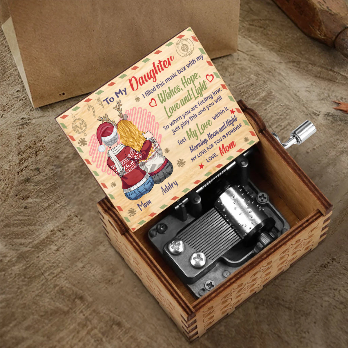 My Love For You Is Forever - Gift for mom - Personalized Hand Crank Music Box