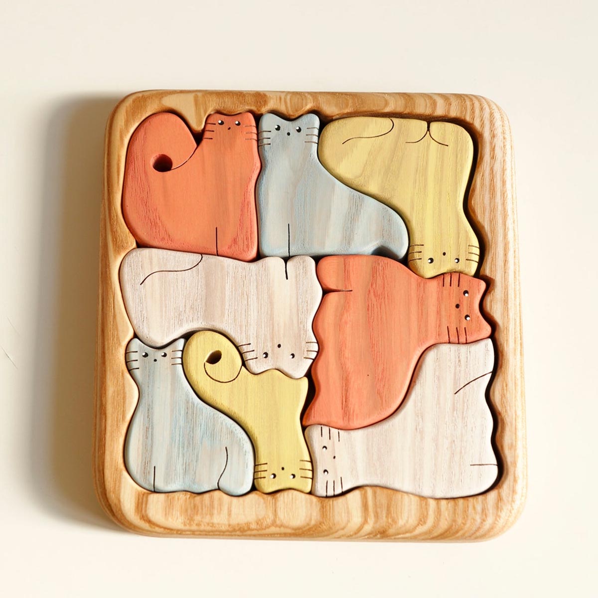 Puzzle Chat - Cadeau pour les amoureux des chats - Puzzle en bois personnalisé
