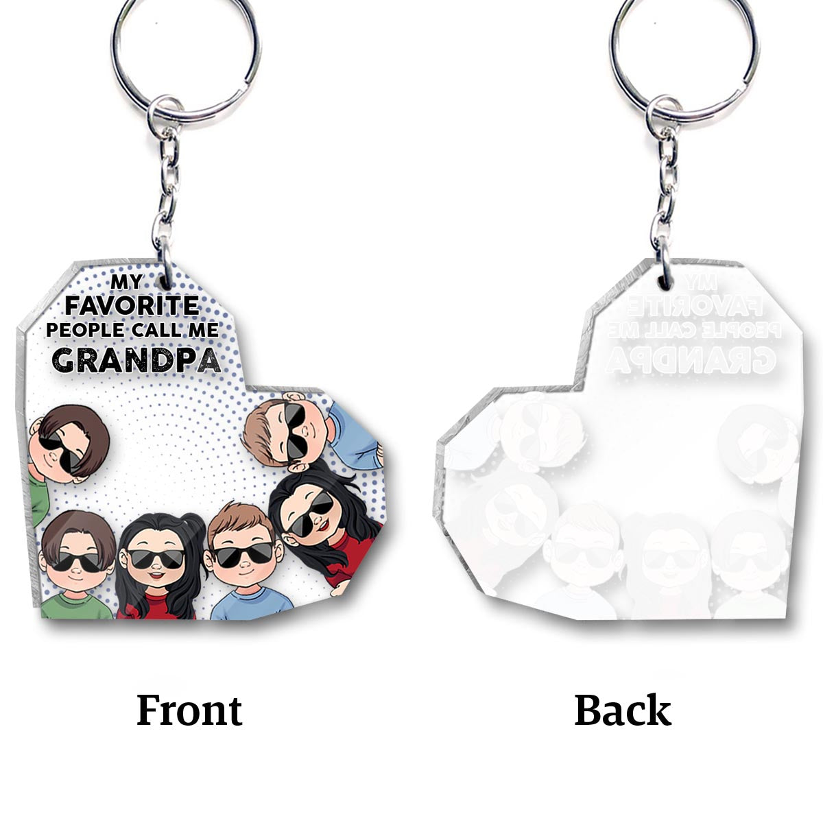 Mes personnes préférées - Cadeau pour grand-père, papa, maman, grand-mère, oncle, tante, frère, sœur - Porte-clés personnalisé