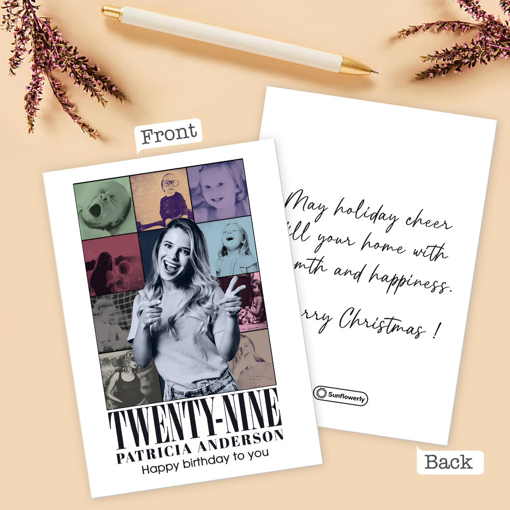 Carte de vœux personnalisée avec message et photo