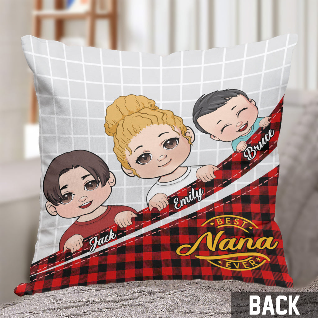 Meilleure grand-mère/Mimi/Nana du monde - Coussin décoratif personnalisé pour grand-mère