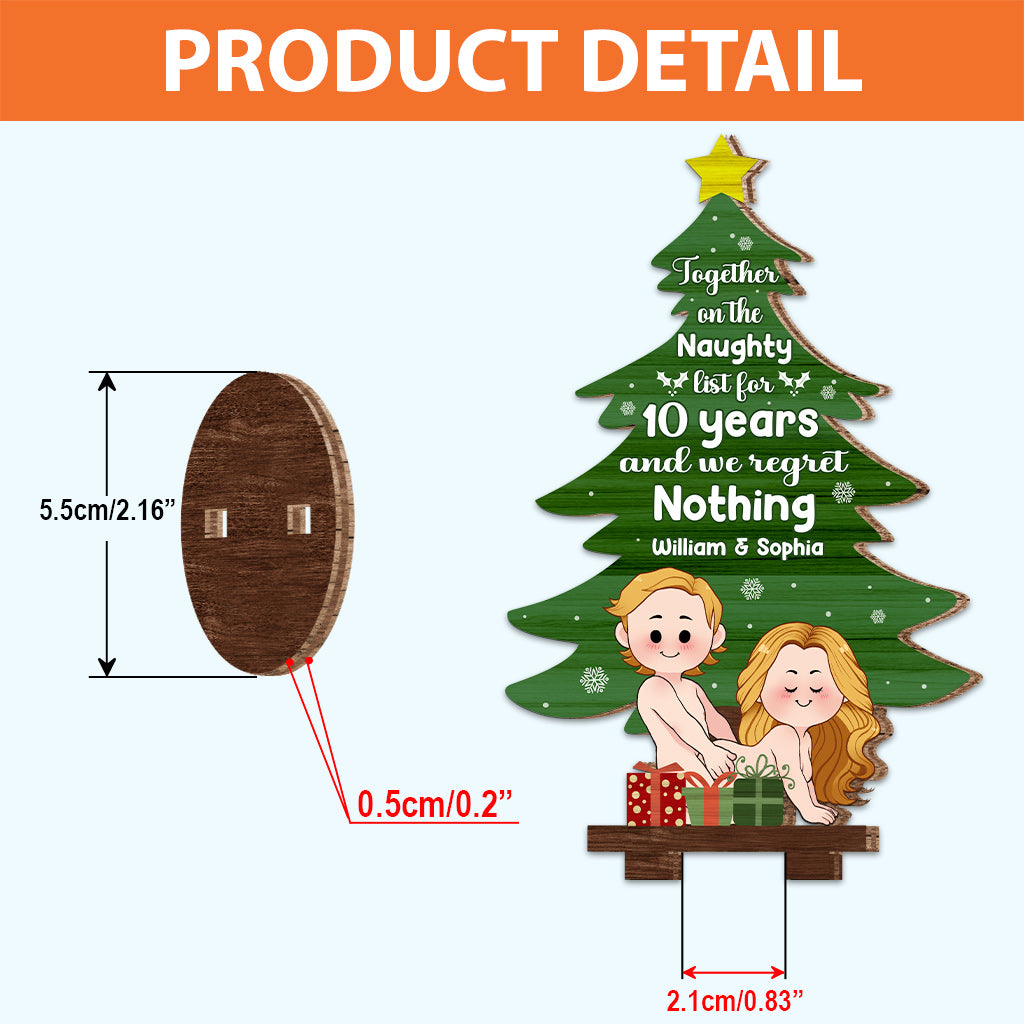 Ensemble sur la liste des vilains depuis des années - cadeau pour femme, petit ami, mari, petite amie - Plaque en bois personnalisée à poser