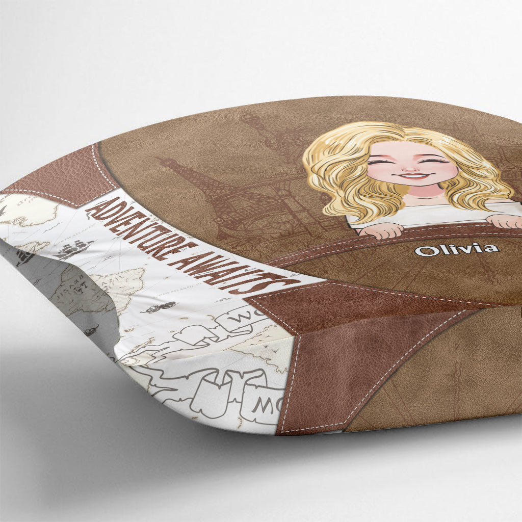 L'aventure vous attend - Coussin de voyage personnalisé