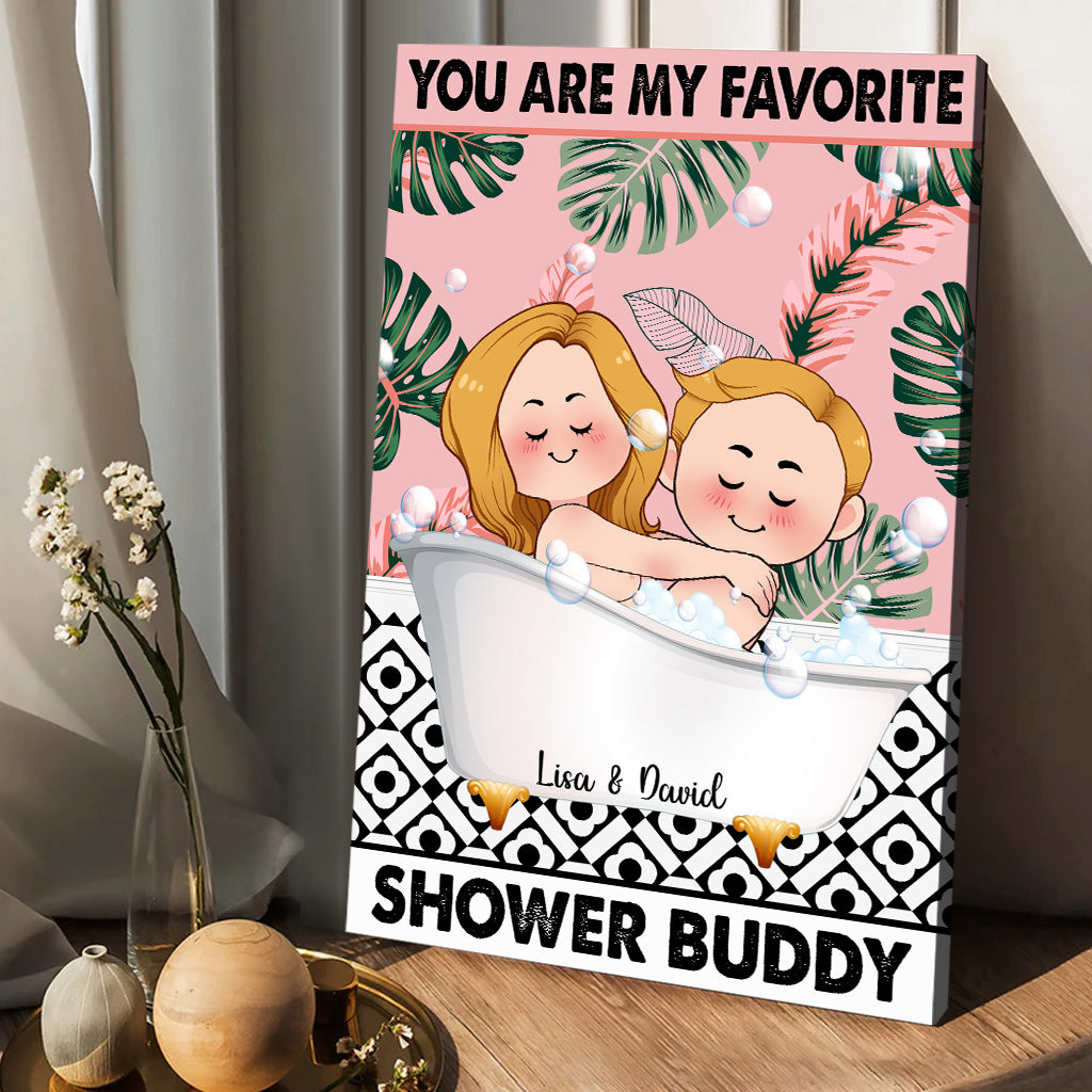 Tu es mon/ma partenaire de douche préféré(e) - Toile et affiche personnalisées pour couples