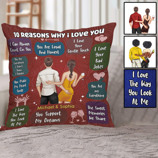 10 Reasons I Love You - Personalized Couple Throw Pillow