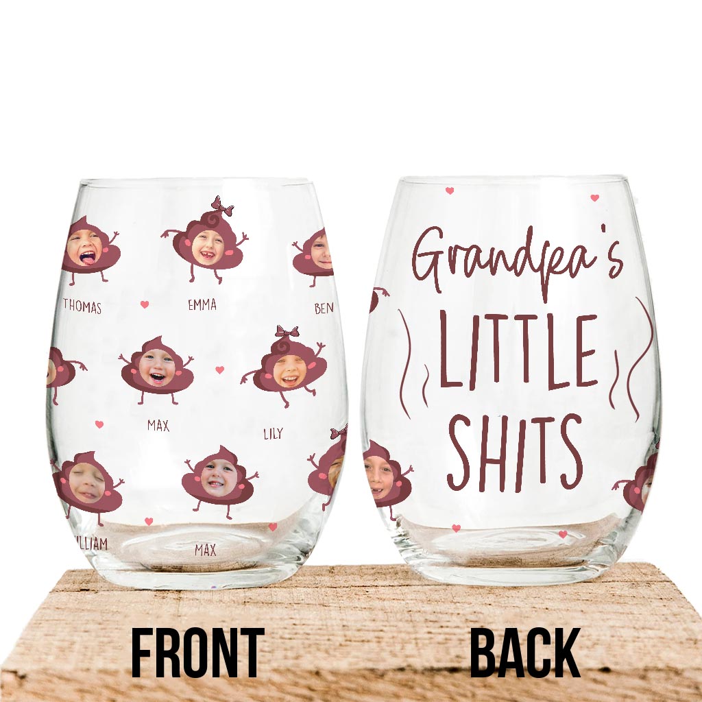 Le petit salaud de maman - Cadeau pour maman, grand-mère, papa, grand-père - Verre à vin entièrement personnalisé