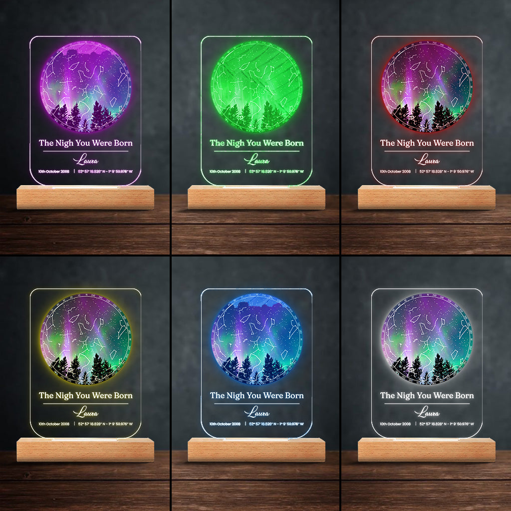 Plaque lumineuse personnalisée en forme de jour de naissance