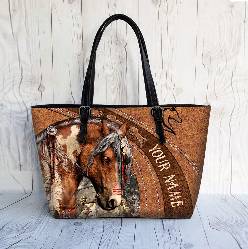 J'adore les chevaux - Sac en cuir personnalisé pour chevaux