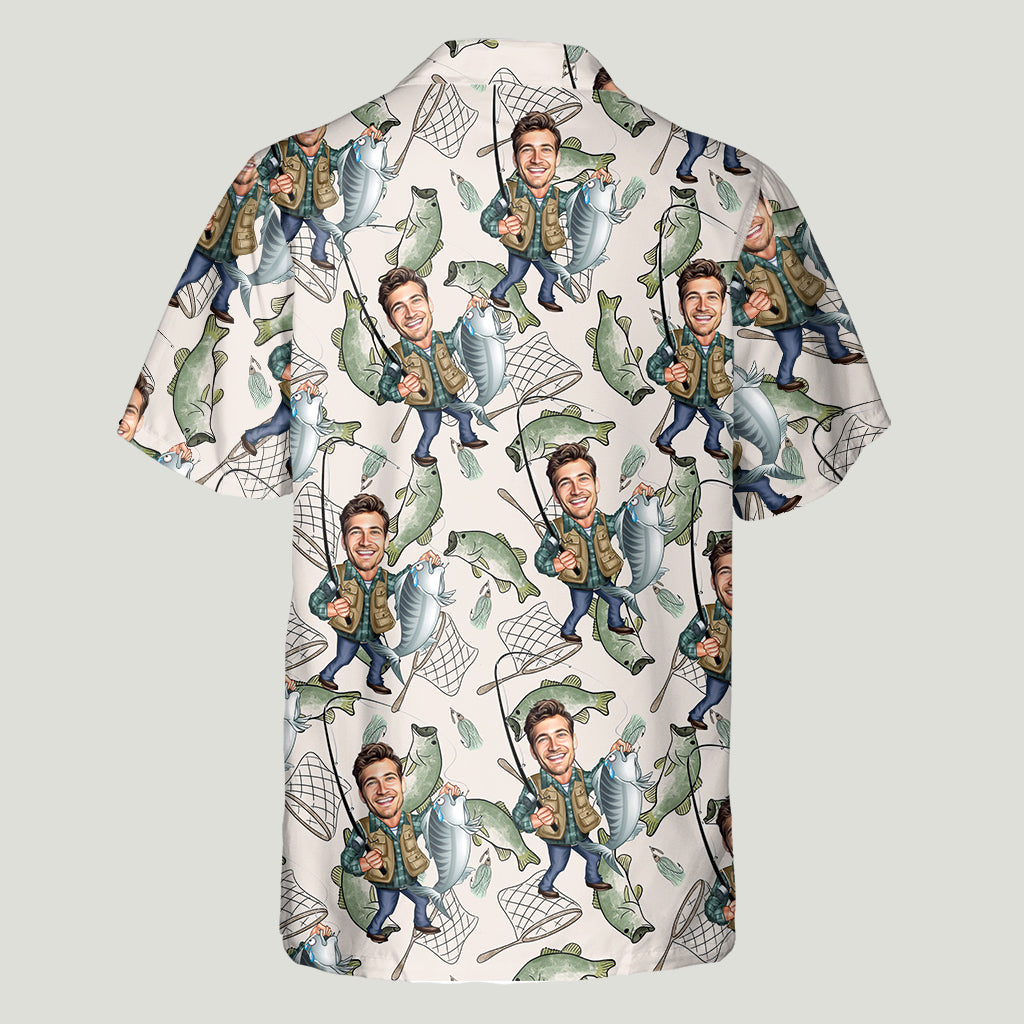 Cadeau pour papa, mari, oncle pêcheur… - Chemise hawaïenne de pêche personnalisée