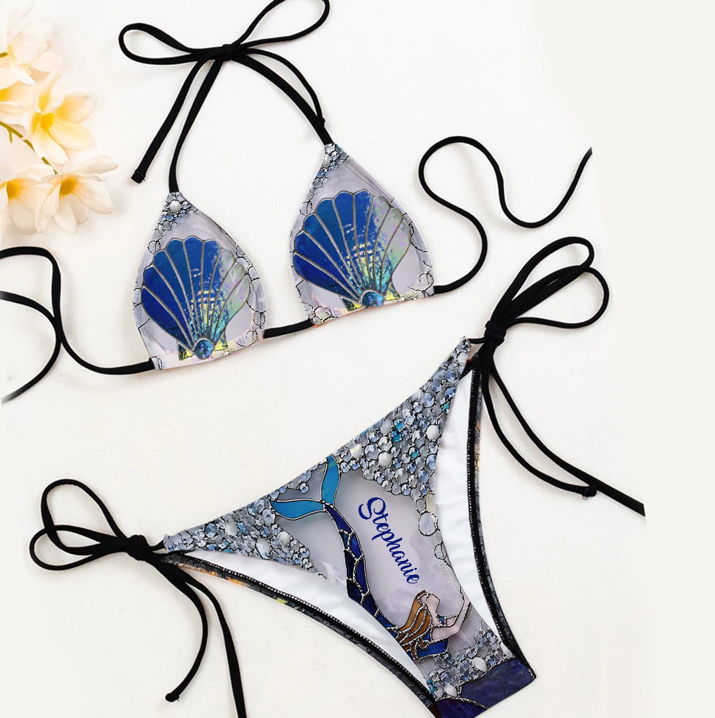 Sirène Bling - Maillot de bain bikini triangle personnalisé pour amoureux de la mer