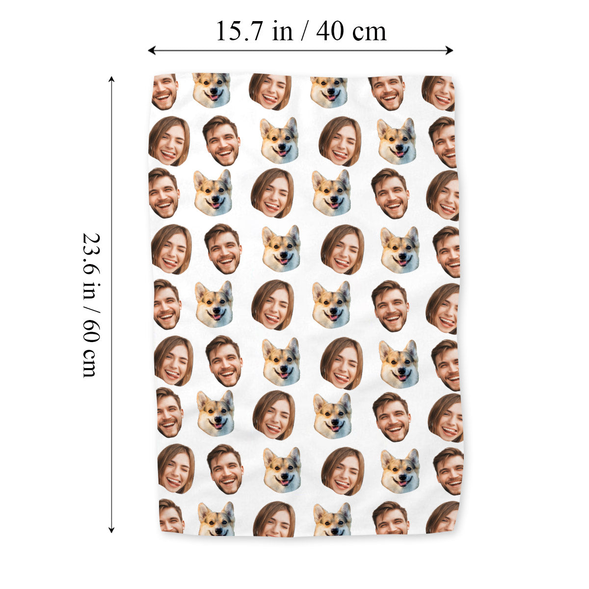Serviette personnalisée pour couple - Visage rigolo