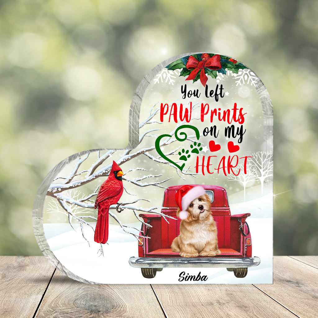 You Left Paw Prints On My Hearts - Personalized Dog Custom Shaped Acrylic Plaque