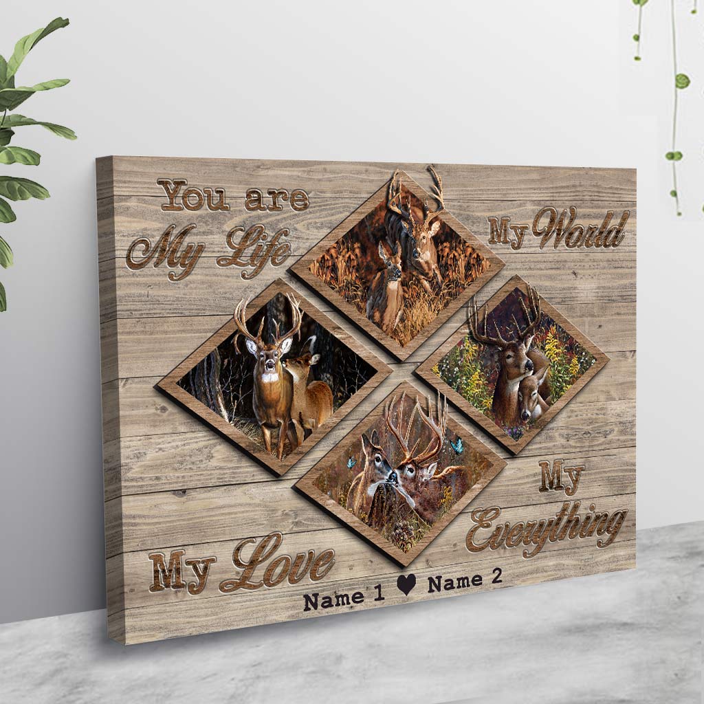 Tu es ma vie - Affiche personnalisée pour couples à la chasse