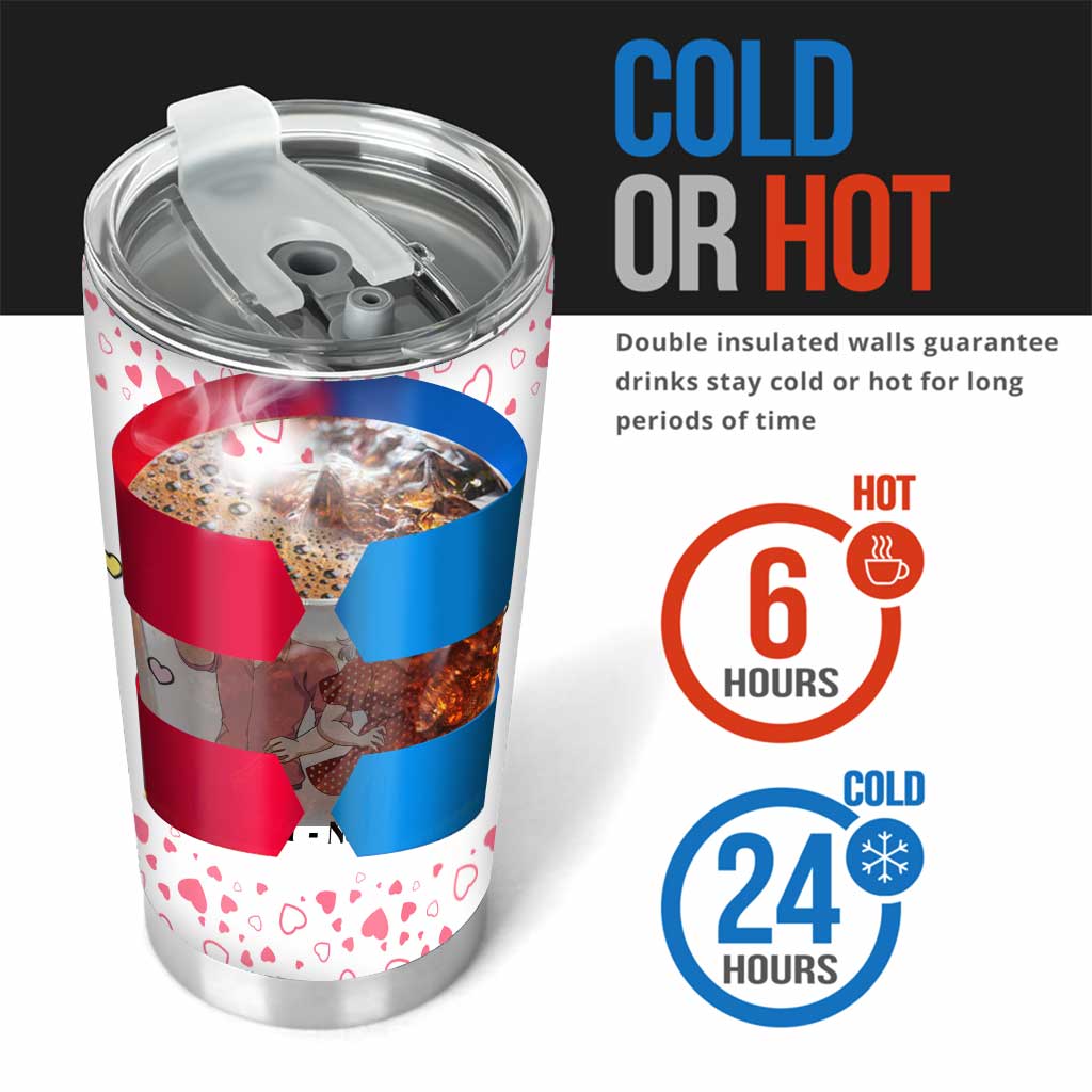 Gobelet isotherme personnalisé « Cœurs en bonbons » pour couples amoureux