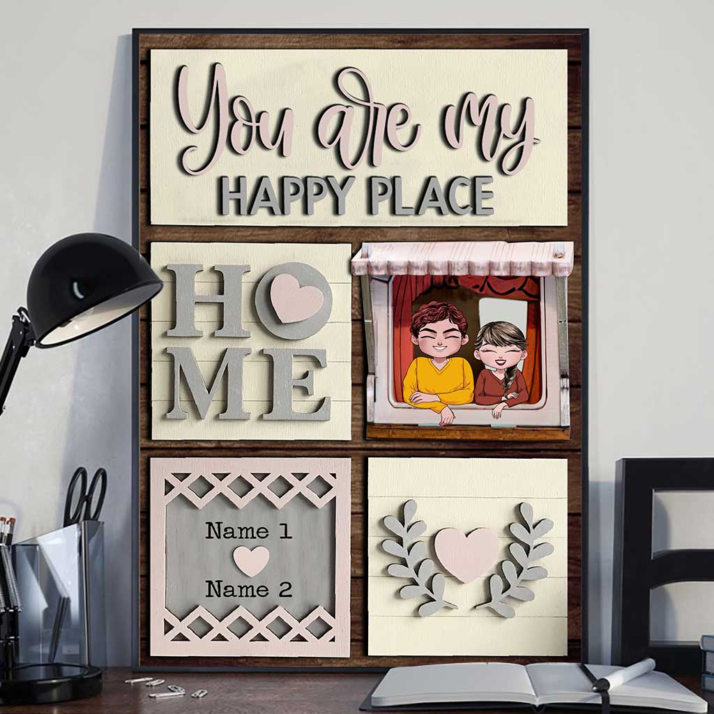 L'amour est ici - Affiche personnalisée pour couples