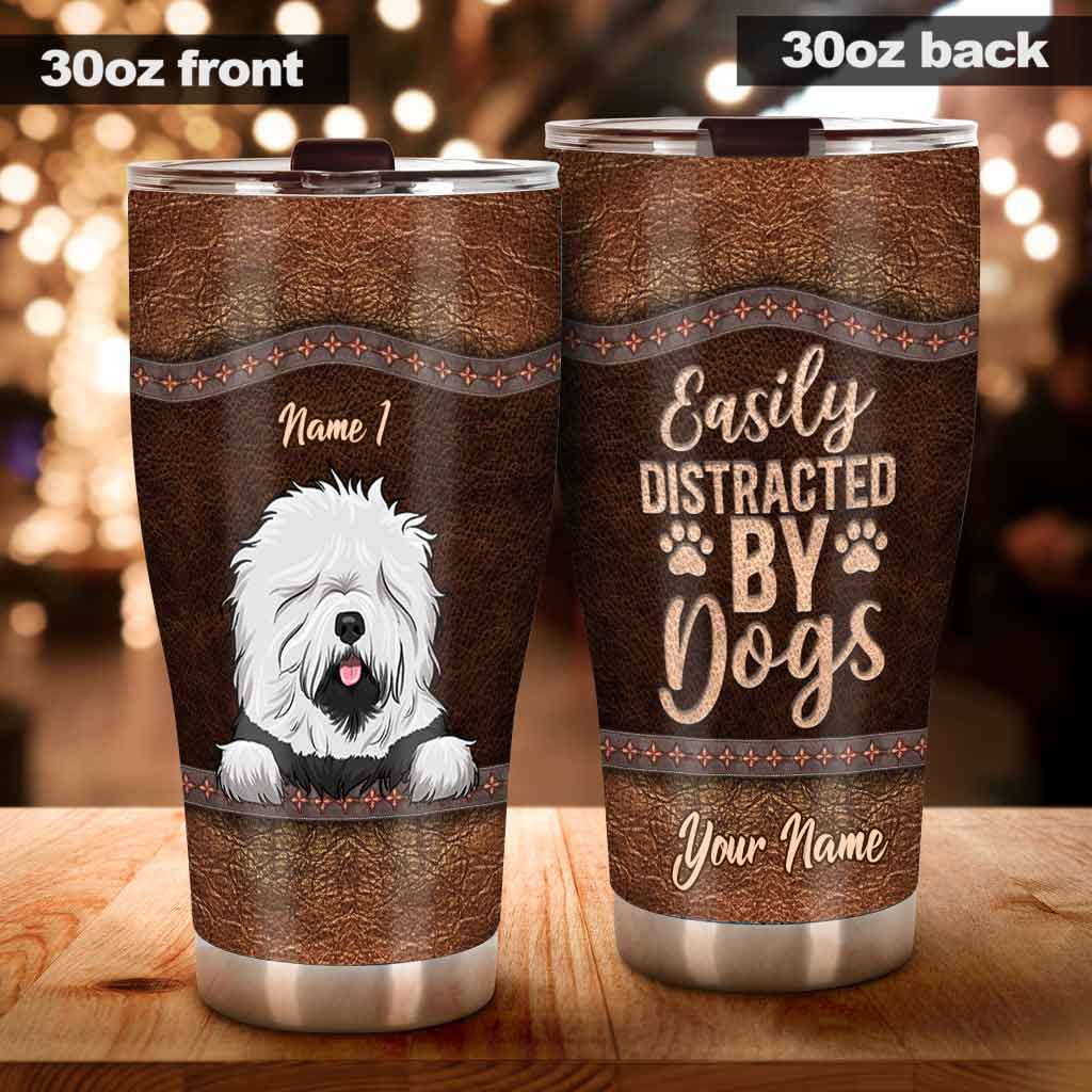 Gobelet isotherme personnalisé « J’adore les chiens » avec motif cuir imprimé