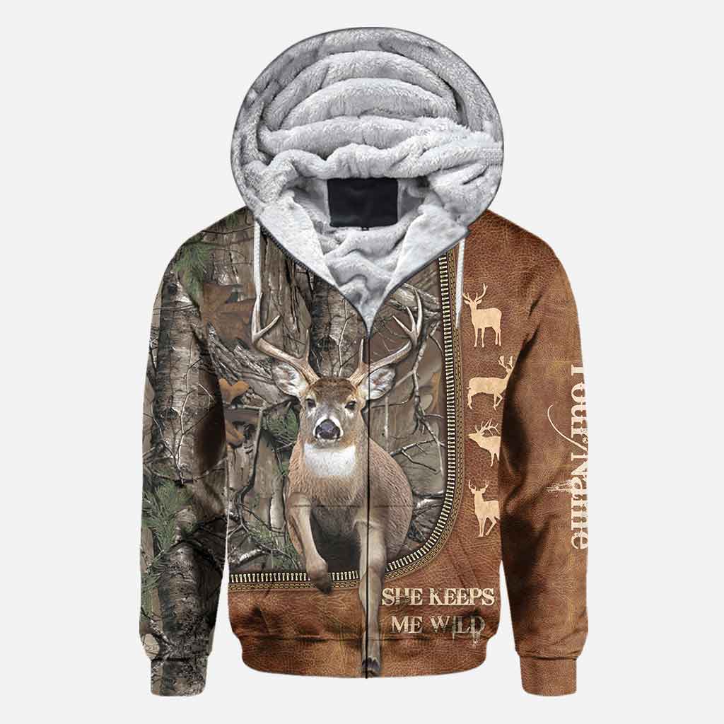 Il me protège - T-shirt et sweat à capuche personnalisés pour couples, motif cuir imprimé, sur le thème de la chasse.