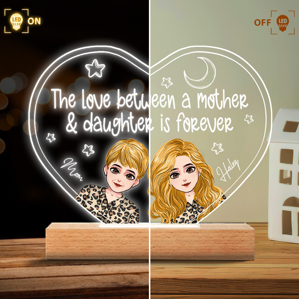 L'amour entre une mère et ses enfants - Plaque lumineuse personnalisée en forme de mère pour la fête des mères