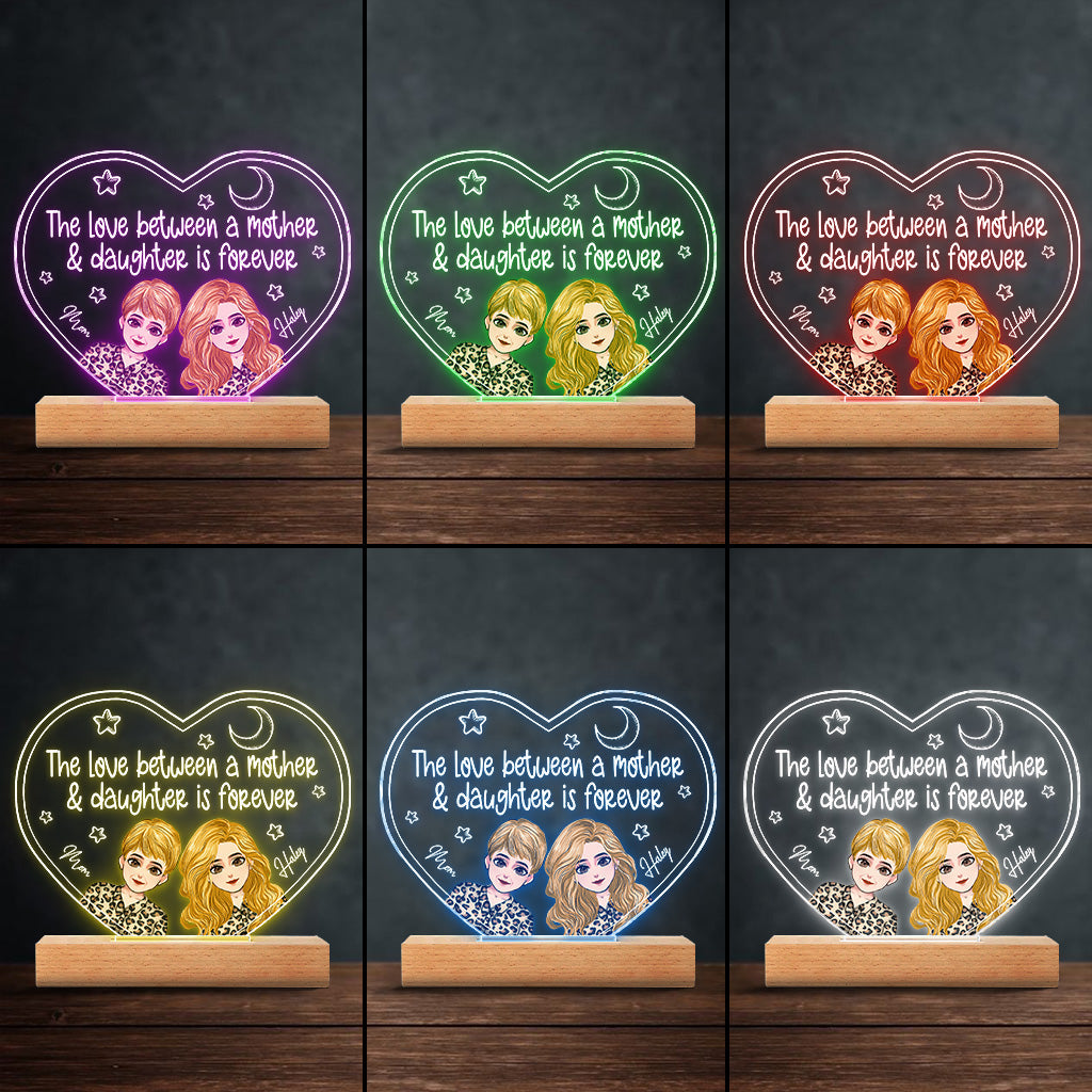 L'amour entre une mère et ses enfants - Plaque lumineuse personnalisée en forme de mère pour la fête des mères