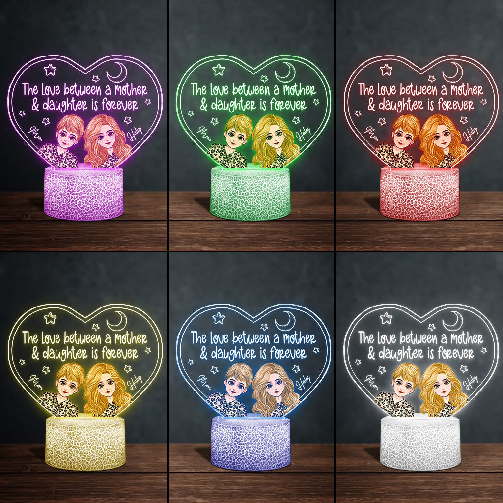L'amour entre une mère et ses enfants - Plaque lumineuse personnalisée en forme de mère pour la fête des mères