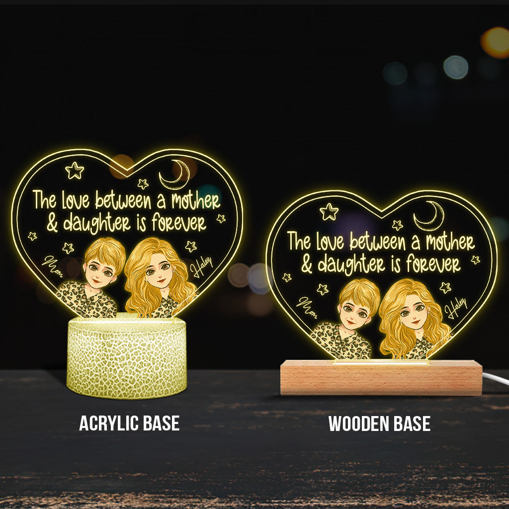 L'amour entre une mère et ses enfants - Plaque lumineuse personnalisée en forme de mère pour la fête des mères