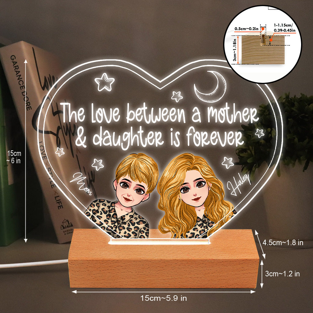 L'amour entre une mère et ses enfants - Plaque lumineuse personnalisée en forme de mère pour la fête des mères