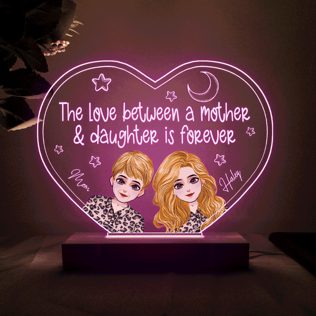 L'amour entre une mère et ses enfants - Plaque lumineuse personnalisée en forme de mère pour la fête des mères