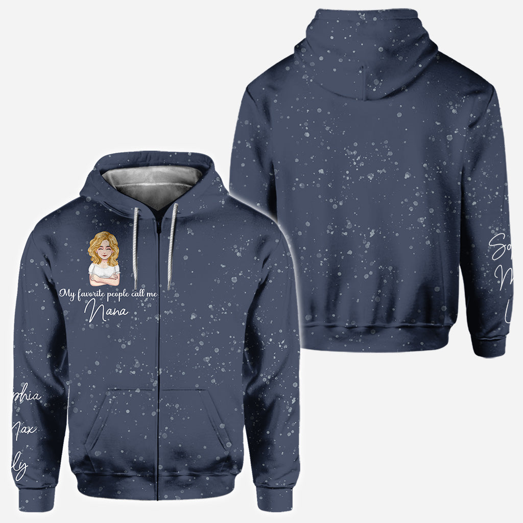 Mes personnes préférées m'appellent Nana - Sweat à capuche personnalisé pour la fête des mères