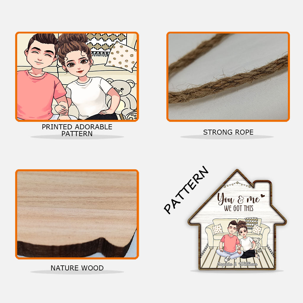 And So Together They Built A Life They Loved - Personalized Couple Wood Sign