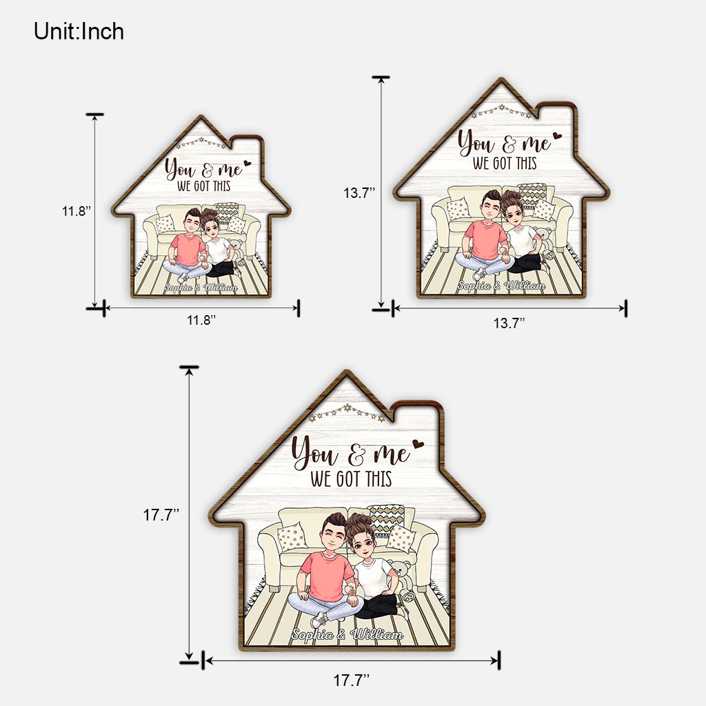 And So Together They Built A Life They Loved - Personalized Couple Wood Sign