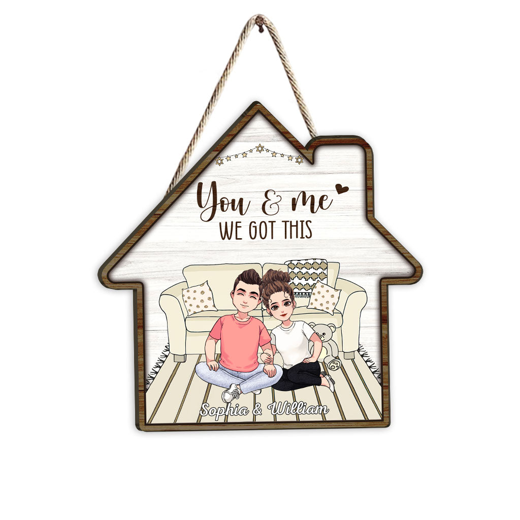 And So Together They Built A Life They Loved - Personalized Couple Wood Sign