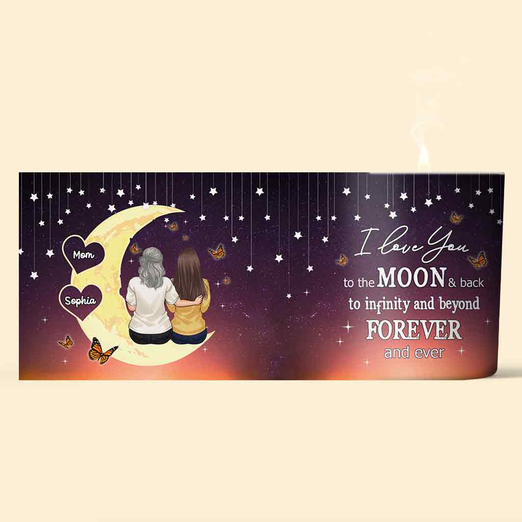 Bougie personnalisée Mère et Fille avec couvercle en bois