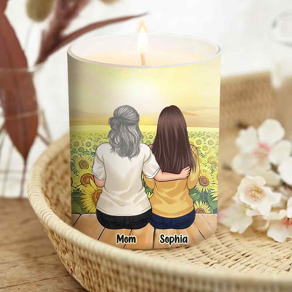 To My Daughter - Personalized Mother Candle With Wooden Lid